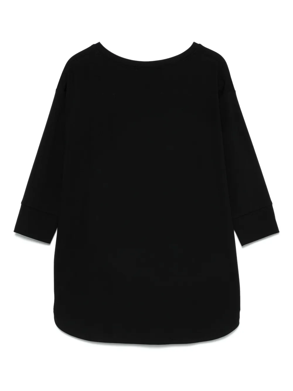 Blanca Vita T-shirt met cropped mouwen - Zwart