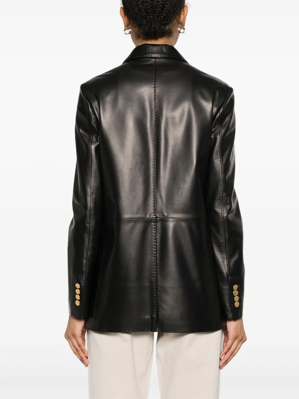 Tagliatore Leren blazer Zwart