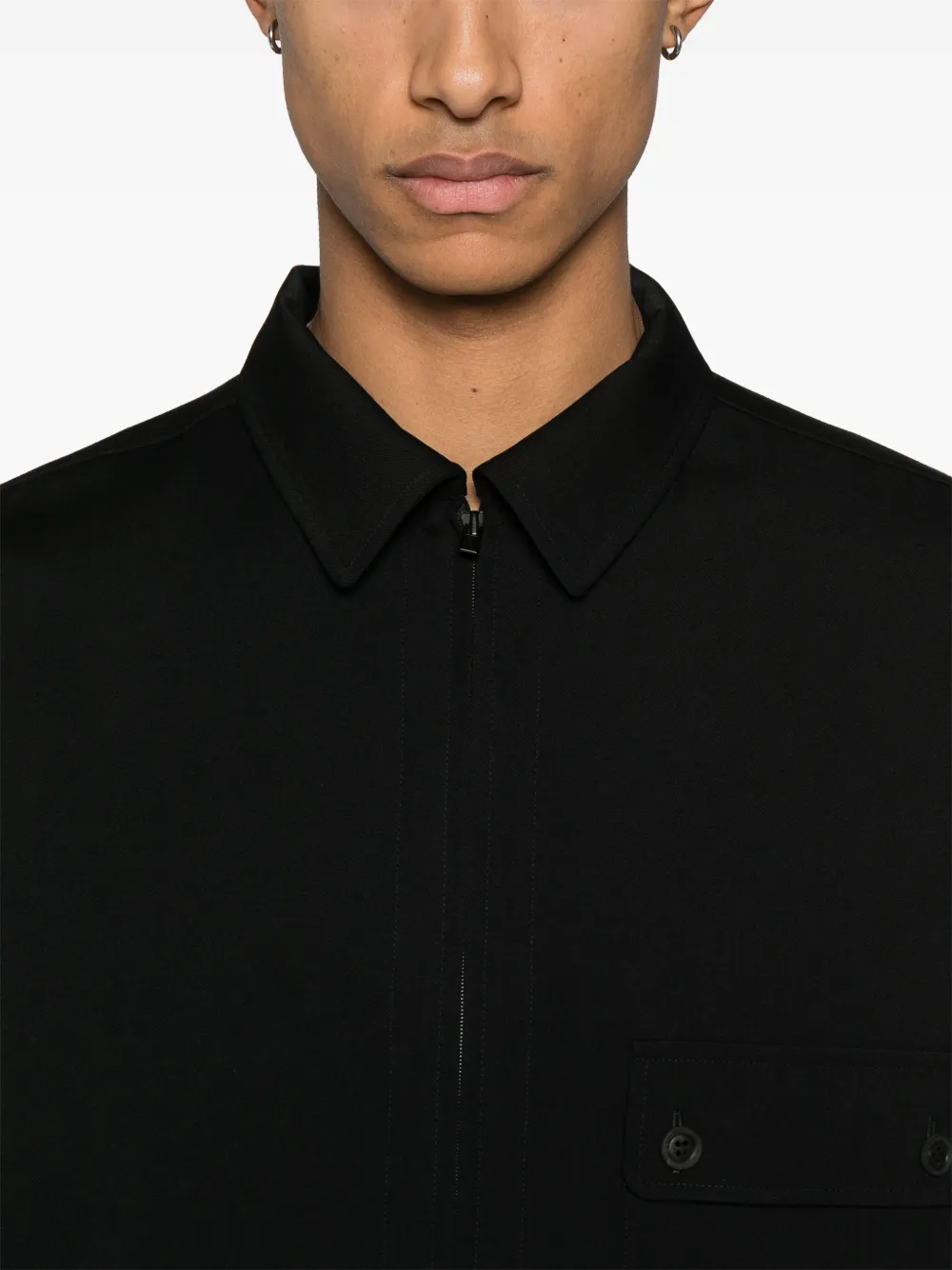 Yohji Yamamoto Overhemd met rits Zwart