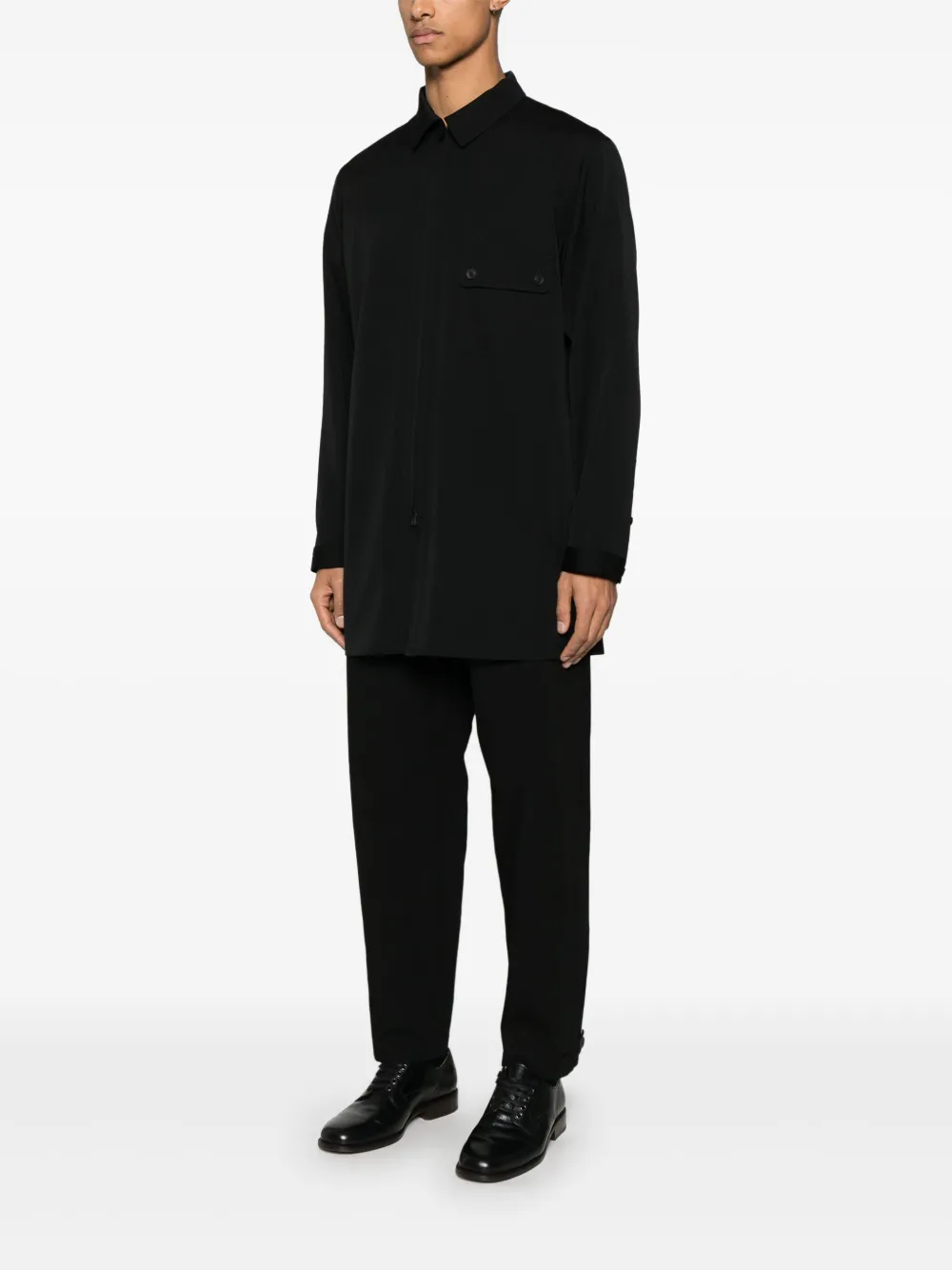 Yohji Yamamoto Overhemd met rits Zwart
