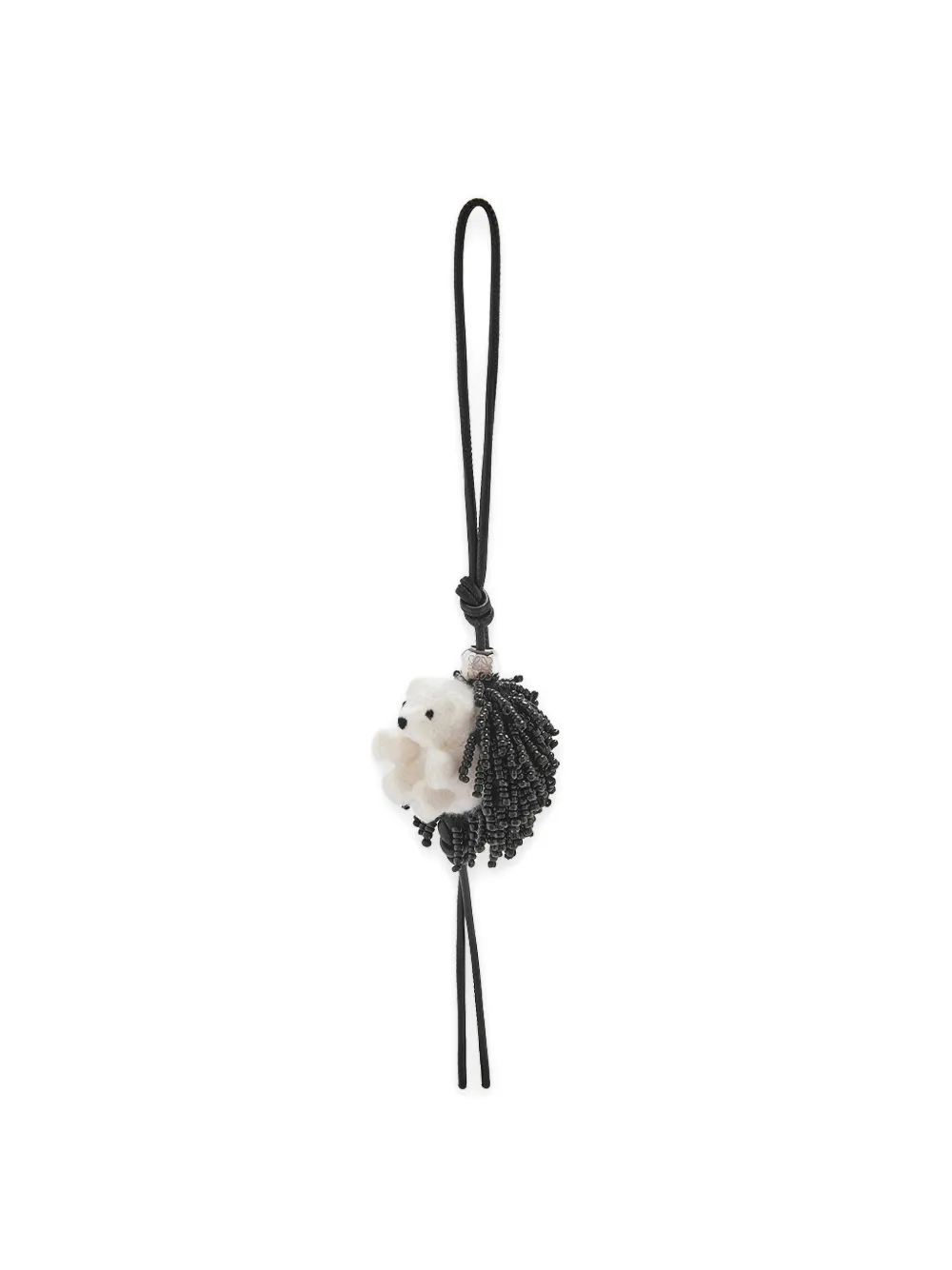 LOEWE hedgehog beaded keyring Zwart