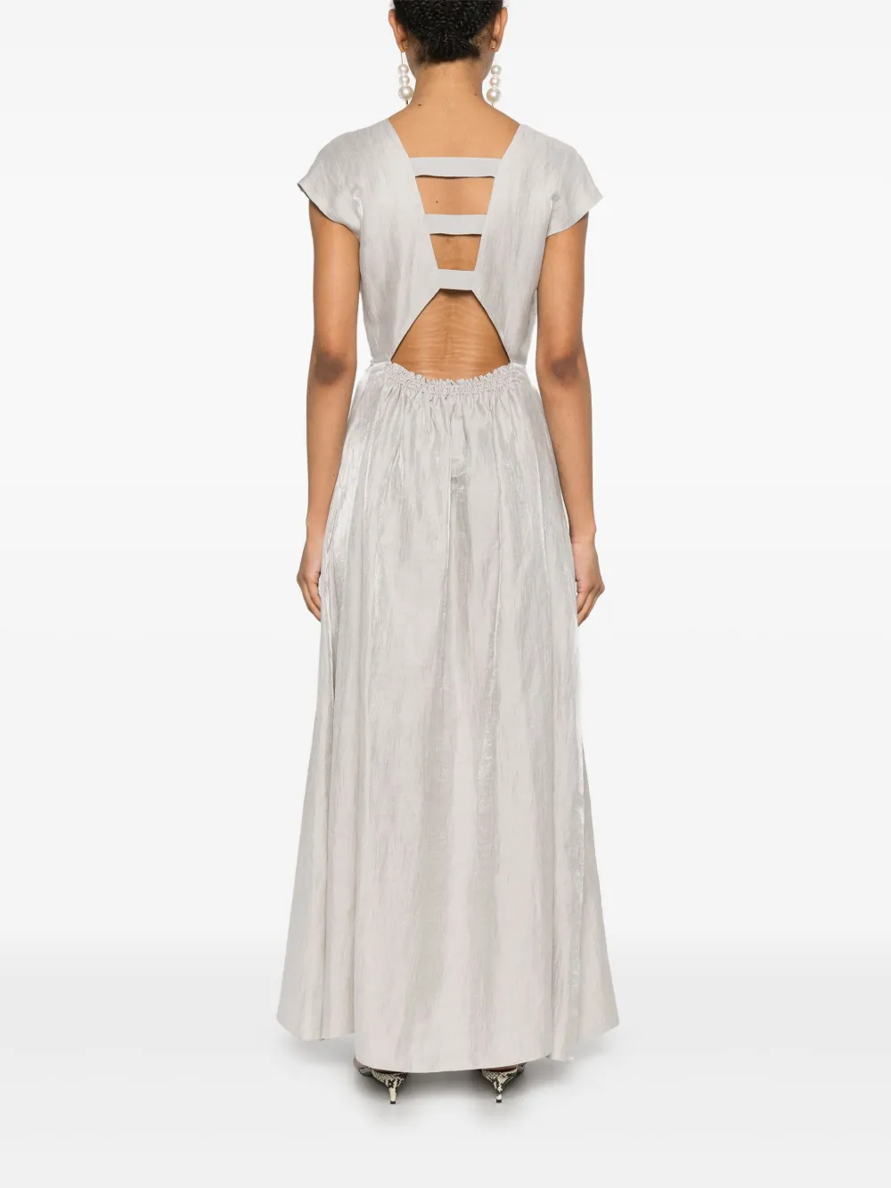 Emporio Armani Maxi-jurk met V-hals Grijs