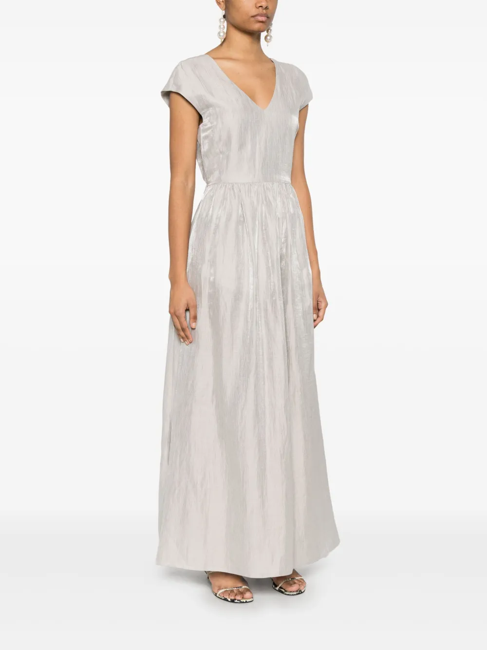 Emporio Armani Maxi-jurk met V-hals Grijs