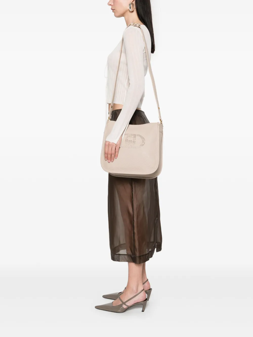 LIU JO Medium crossbodytas van imitatieleer - Beige