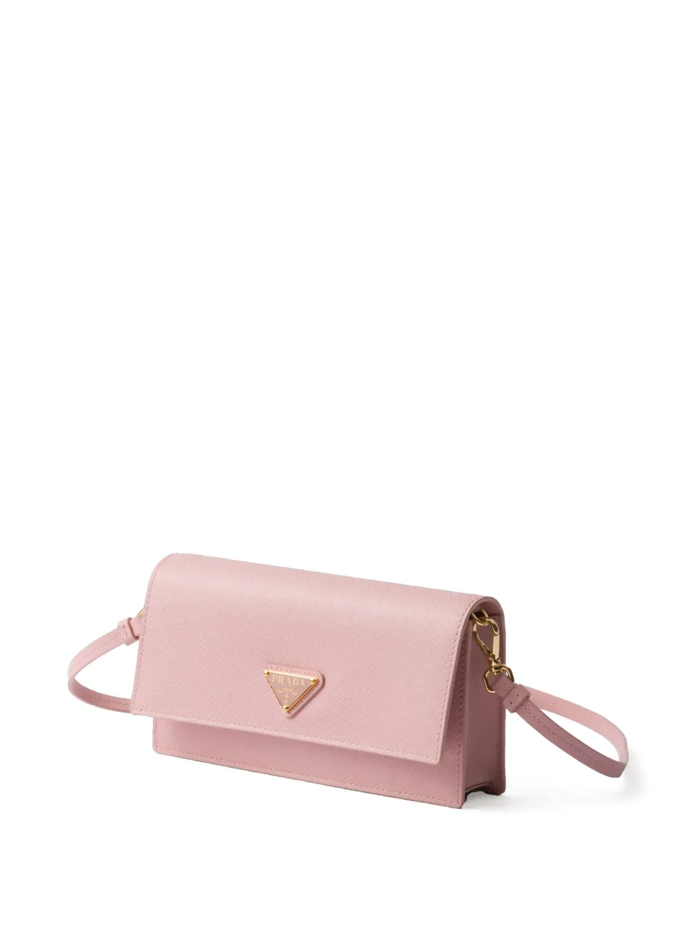 Prada Mini-tas met emaille triangel logo Roze