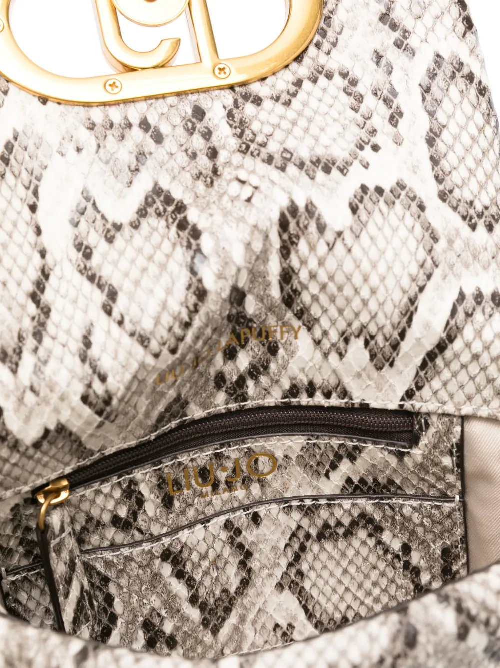 LIU JO Kleine crossbodytas met slangenhuidprint Wit
