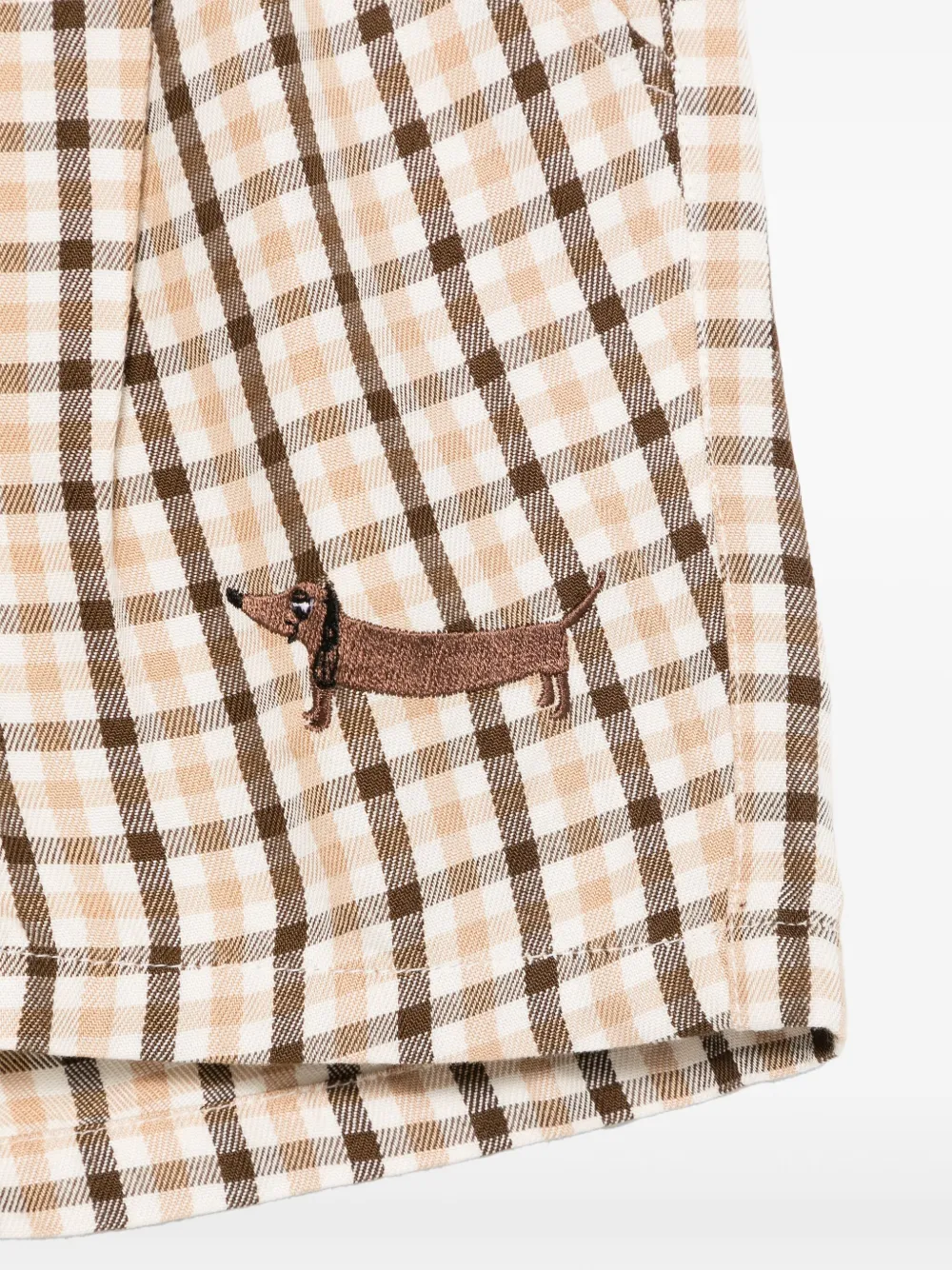 Mini Rodini Shorts met gingham ruit Beige