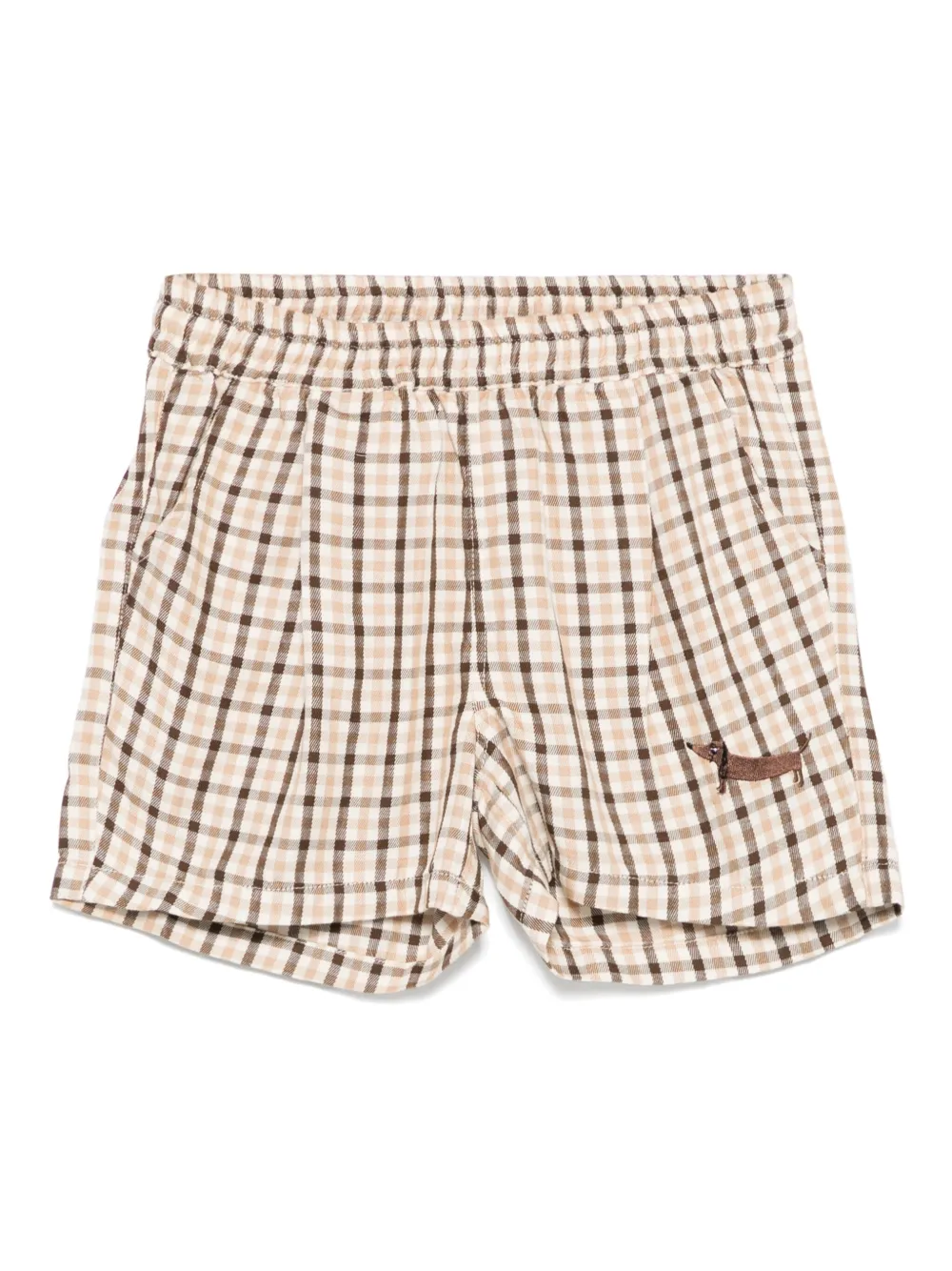 Mini Rodini Shorts met gingham ruit Beige