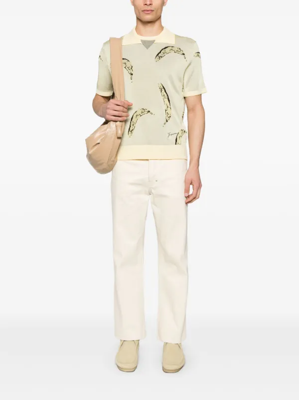 Tシャツ・カットソー JACQUEMUS Le Polo Marino Jacquemus Le Polo Marino Top | Yellow | FARFETCH JO