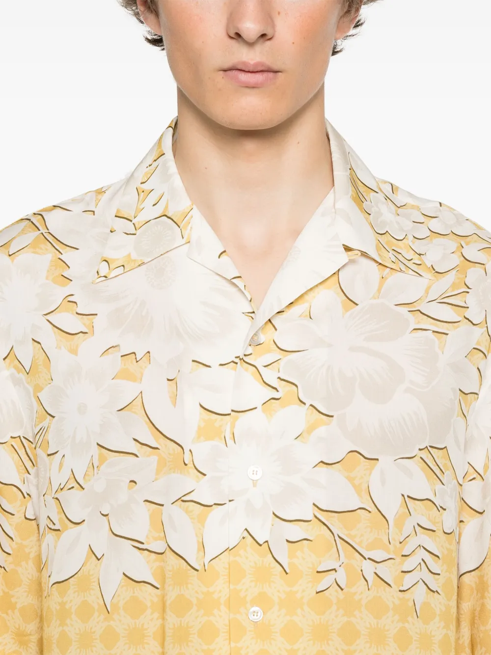 Shop Amiri Garden Camp Shirt In Yellow