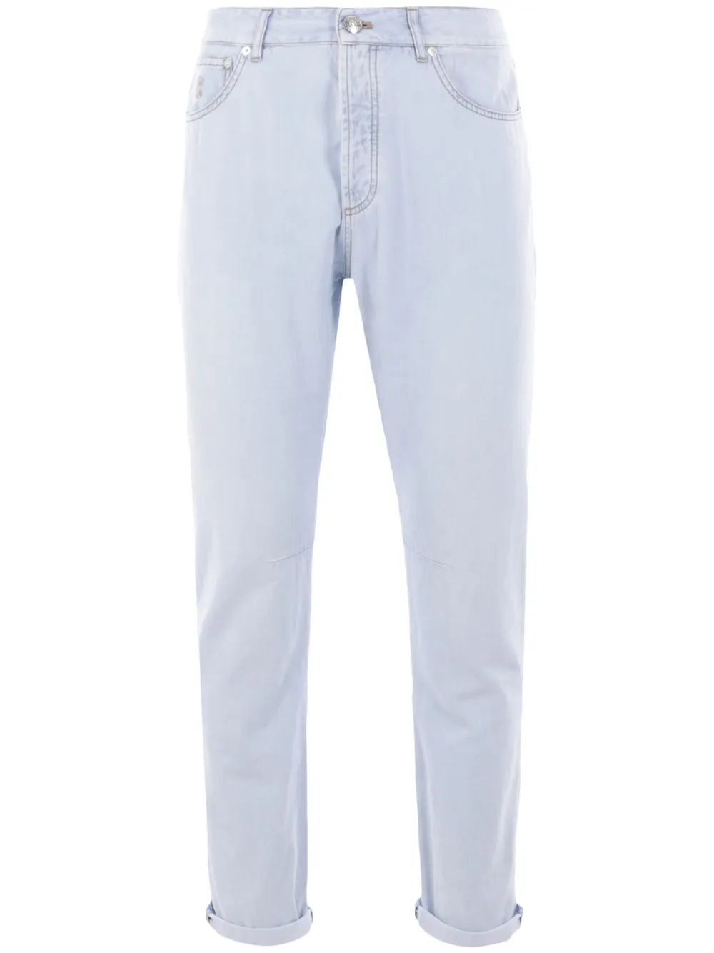 Brunello Cucinelli Jeans met geborduurd logo Blauw