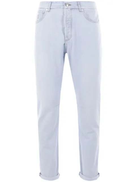 Brunello Cucinelli logo-embroidered jeans 