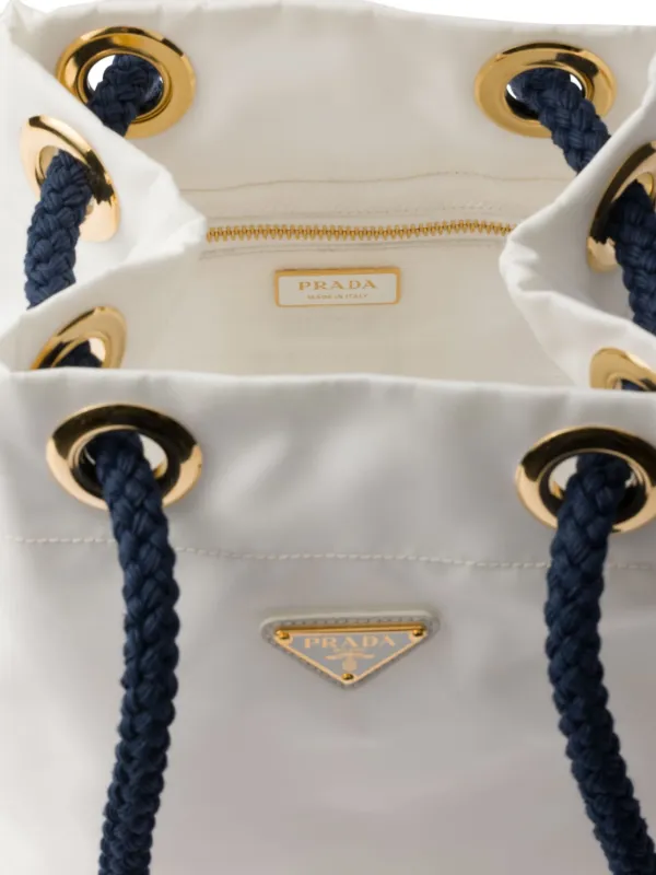 Prada Small Mariner Bucket Bag | White | FARFETCH