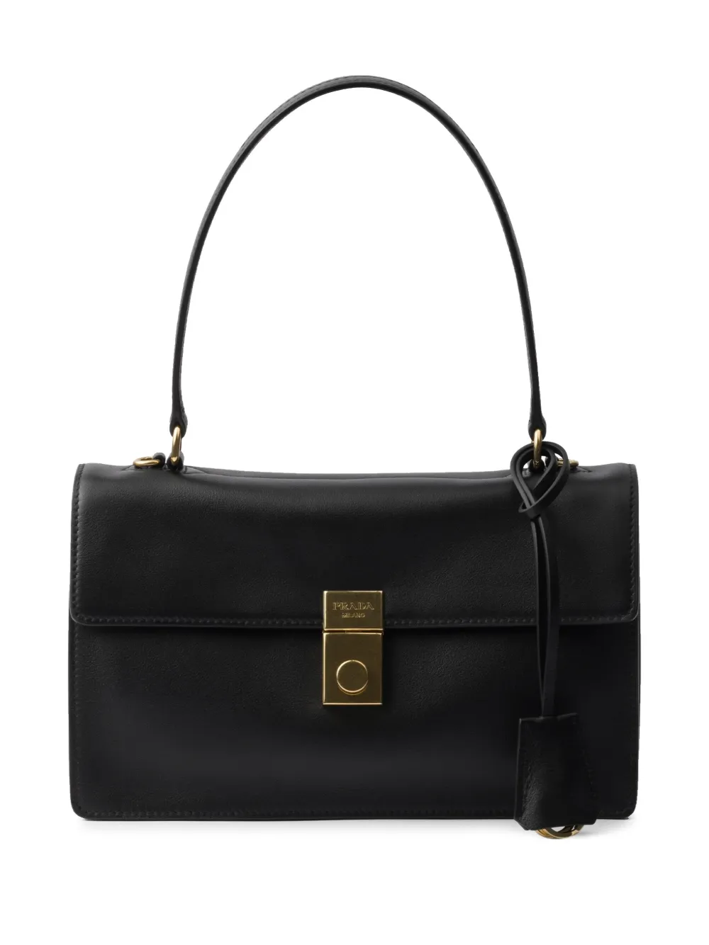Prada Leren schoudertas Zwart