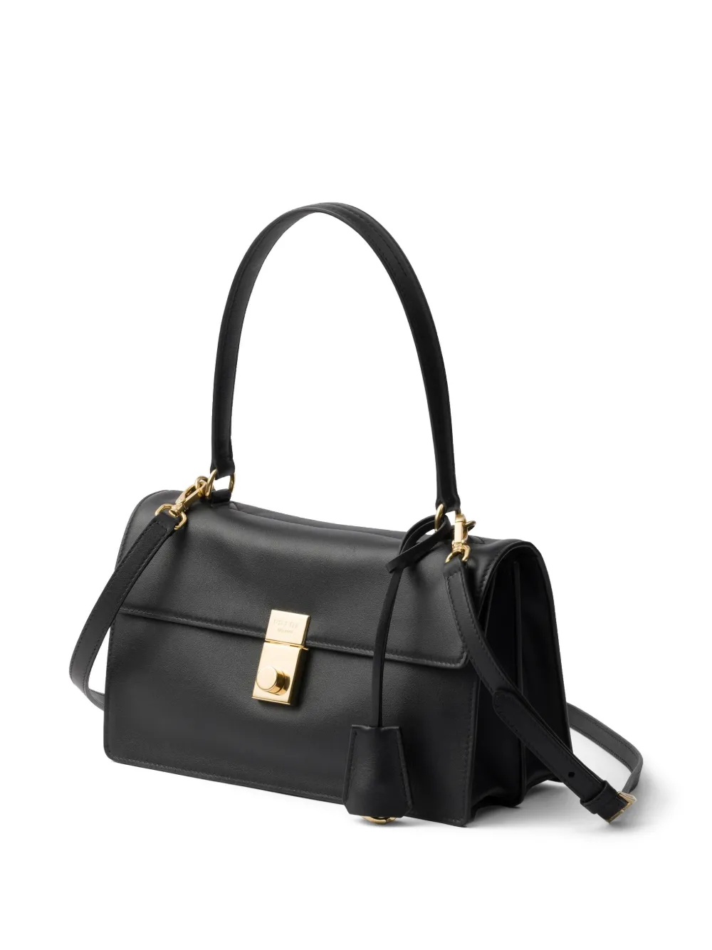 Prada Leren schoudertas Zwart