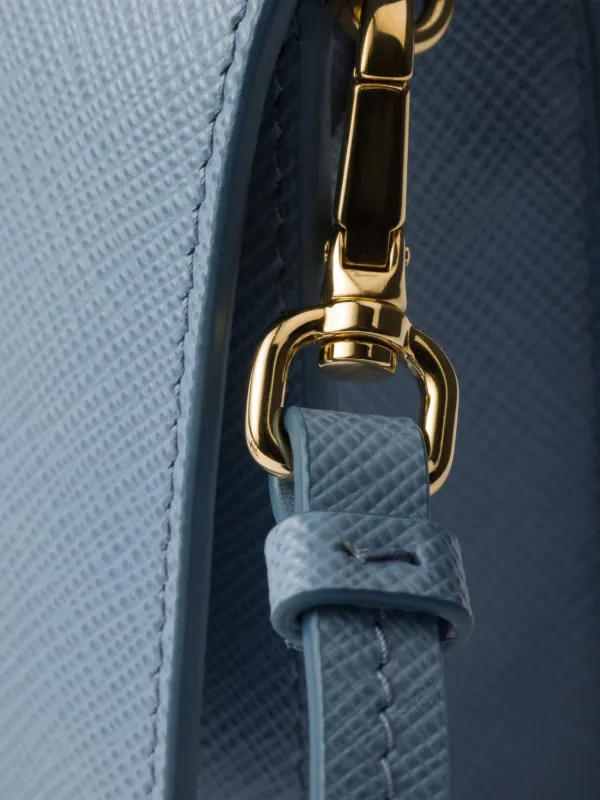 Prada Enamel Triangle Logo mini-bag | Blue | FARFETCH