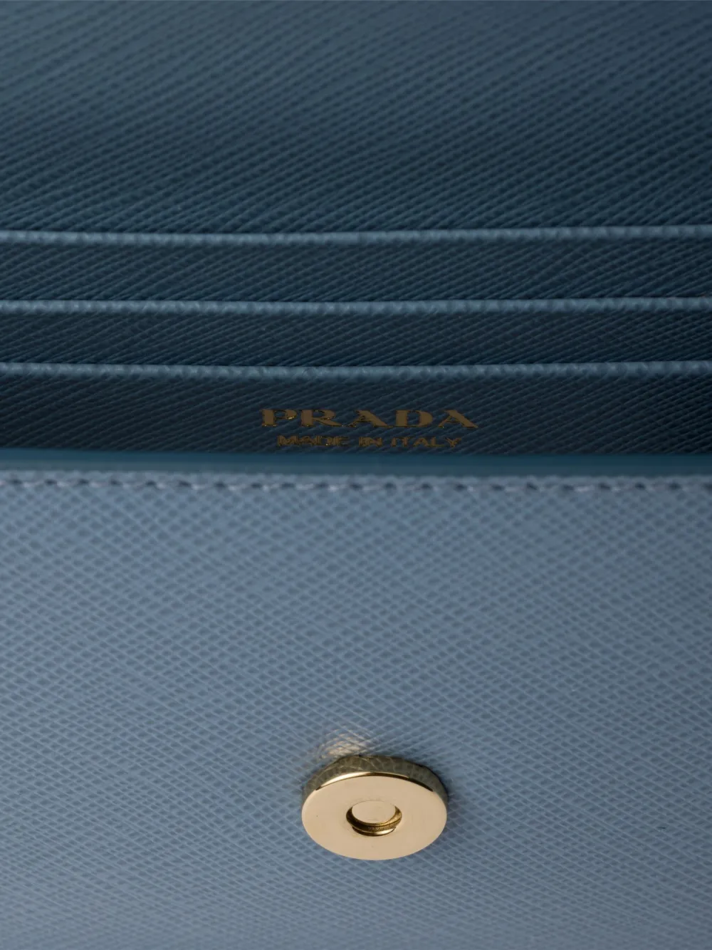 Prada Mini-tas met emaille triangel logo Blauw