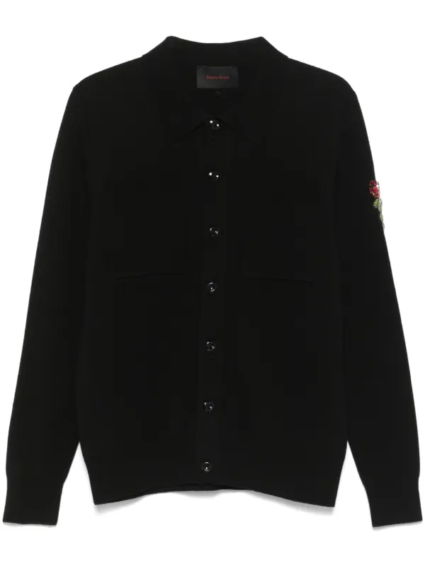 Simone Rocha Crystal-flower Cardigan in Black