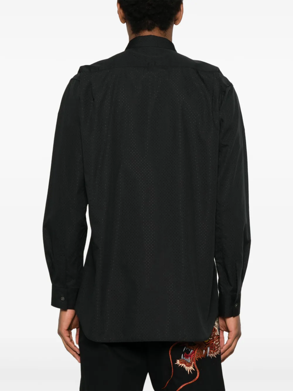 Comme Des Garçons Shirt Overhemd met geperforeerd detail Zwart