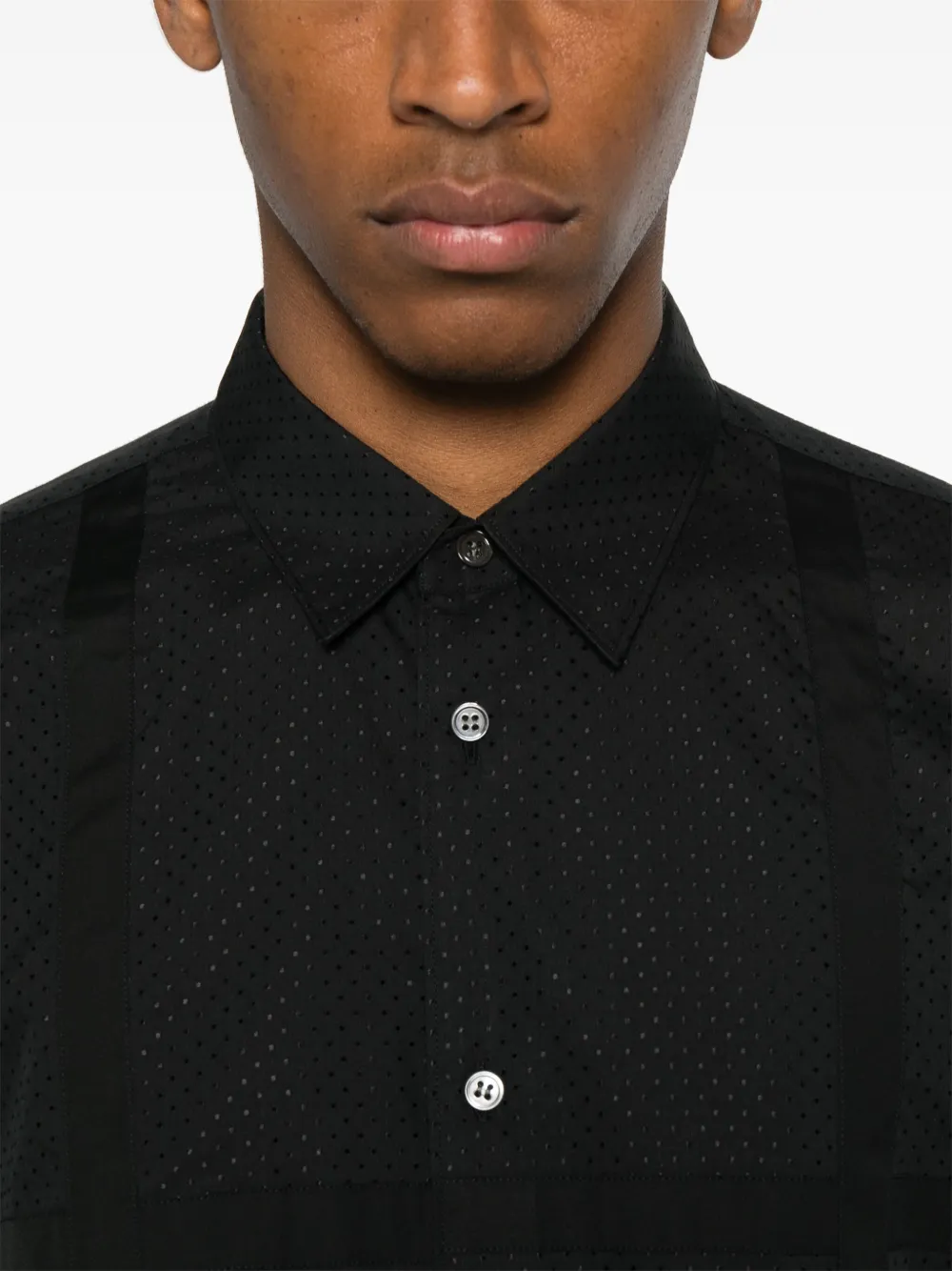 Comme Des Garçons Shirt Overhemd met geperforeerd detail Zwart