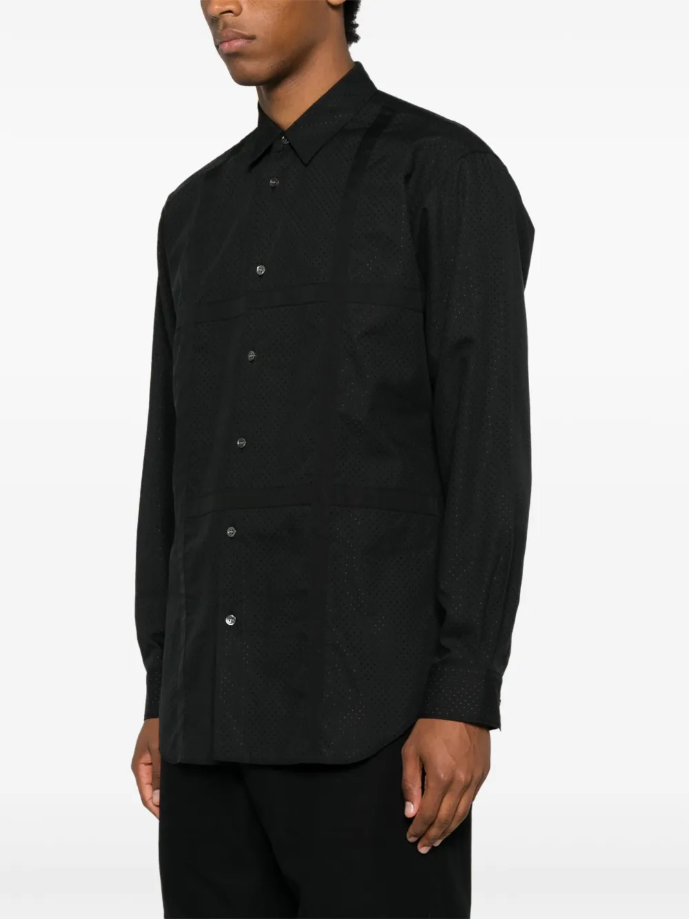 Comme Des Garçons Shirt Overhemd met geperforeerd detail Zwart