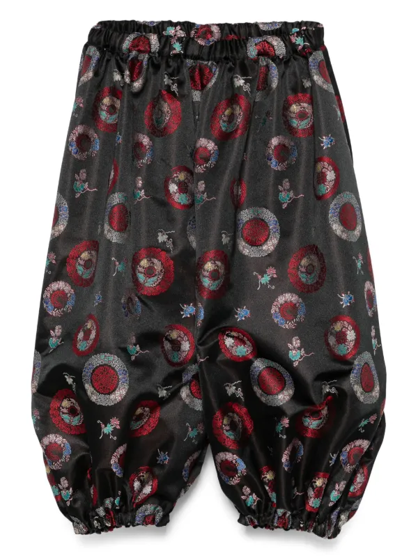 Comme des Garçons Patterned-intarsia Trousers in Black