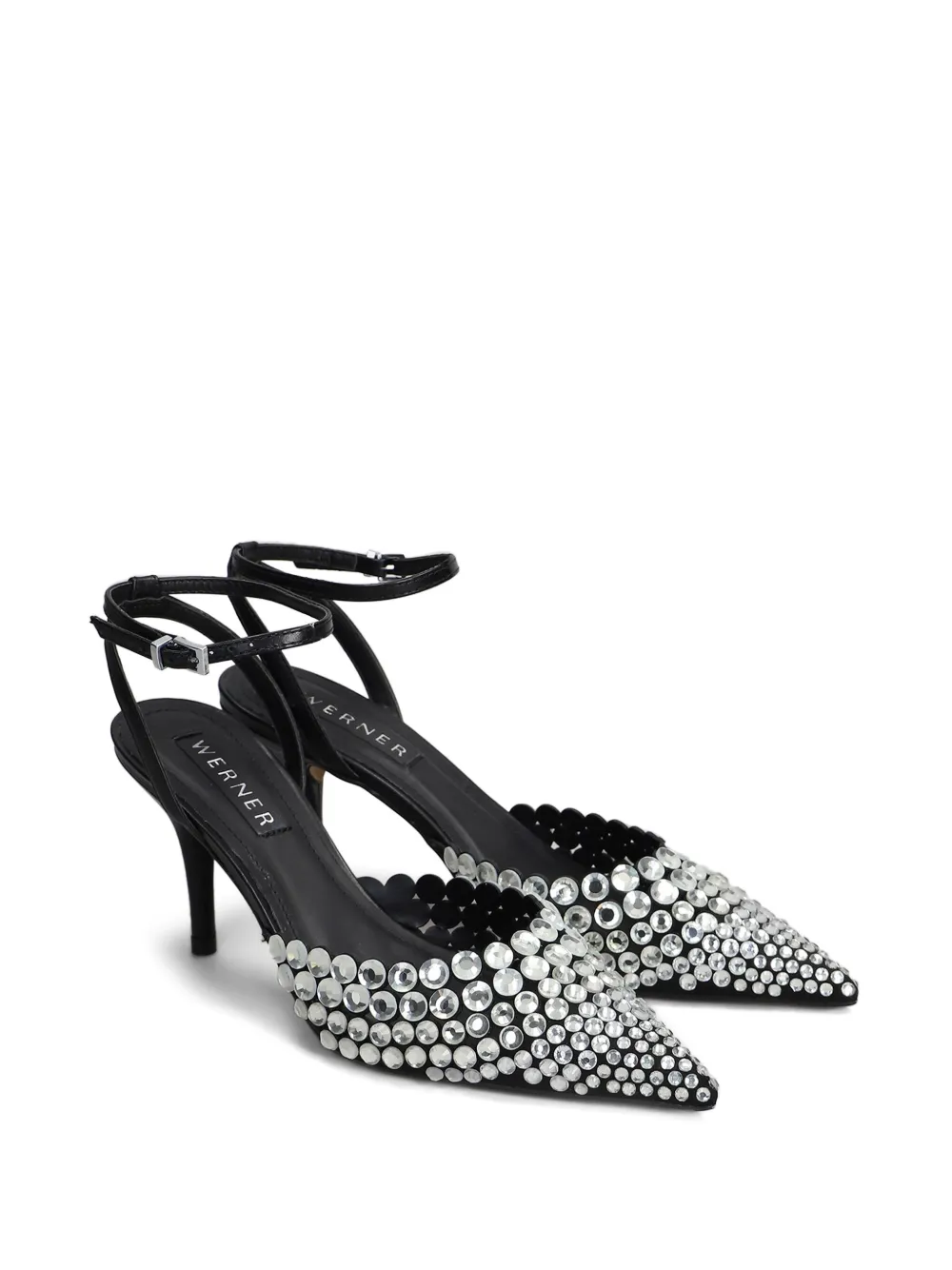 Werner 90mm crystal-embellished slingback pumps - Zwart