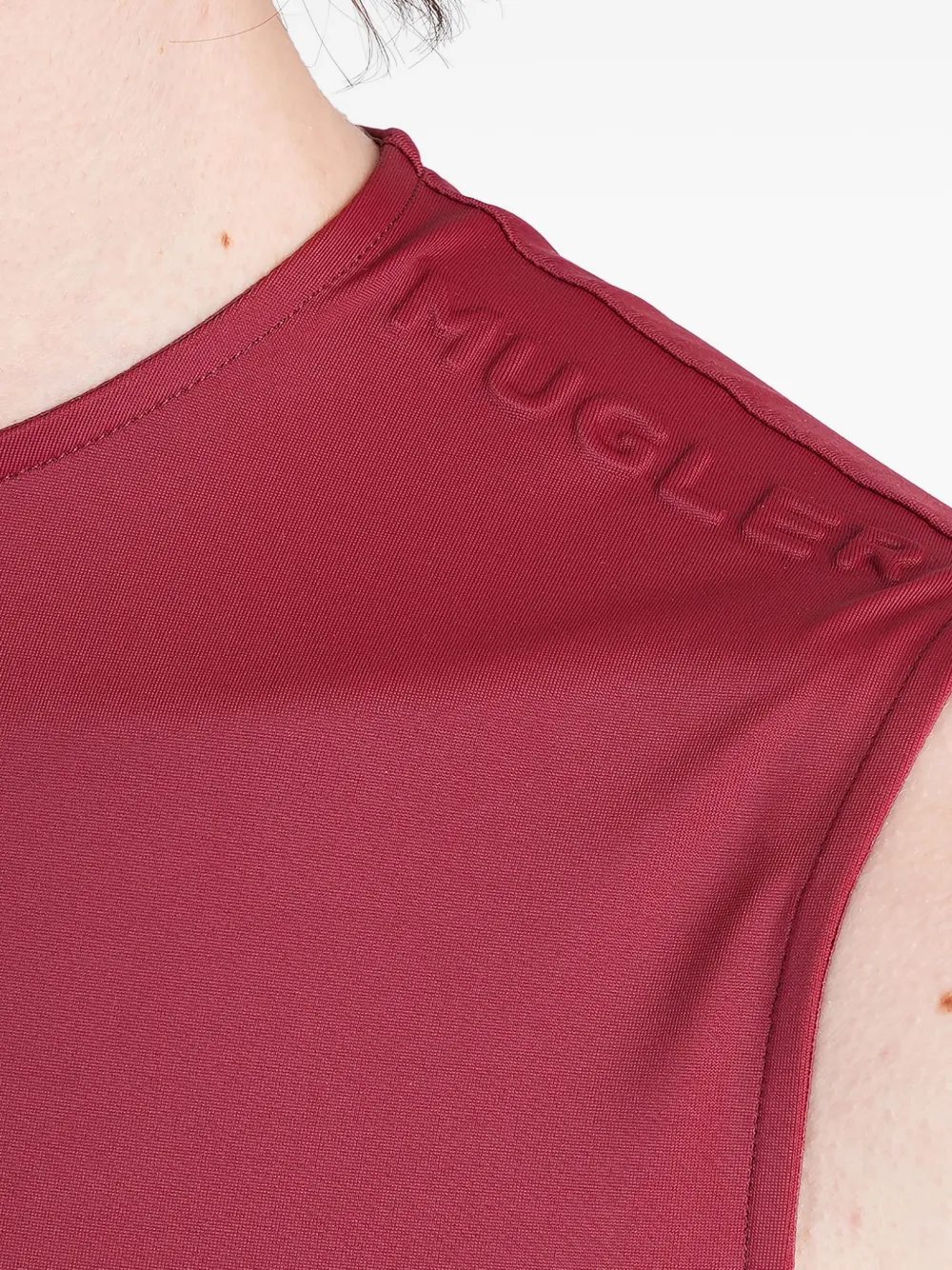 Mugler high-neck sleeveless bodysuit Rood
