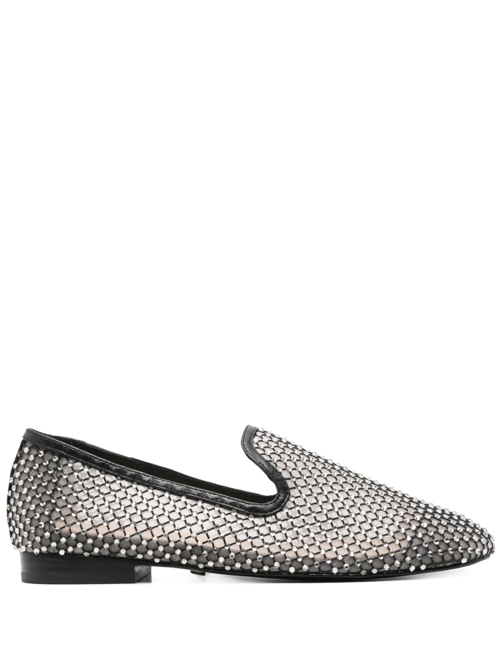 Lola Cruz crystal-embellished slippers Black