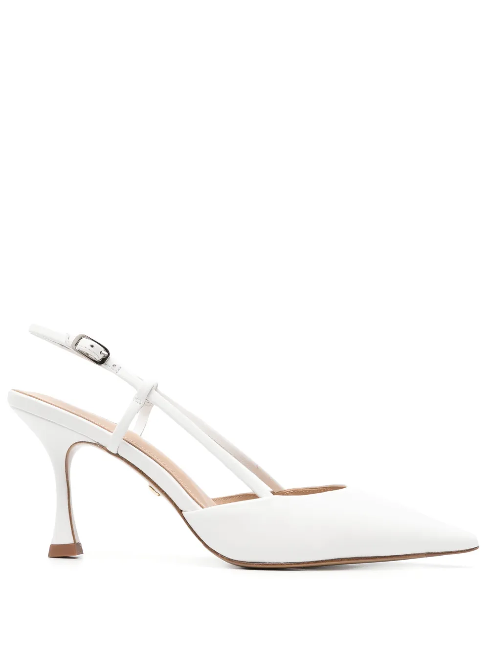 Lola Cruz 75mm Carmen slingback pumps White