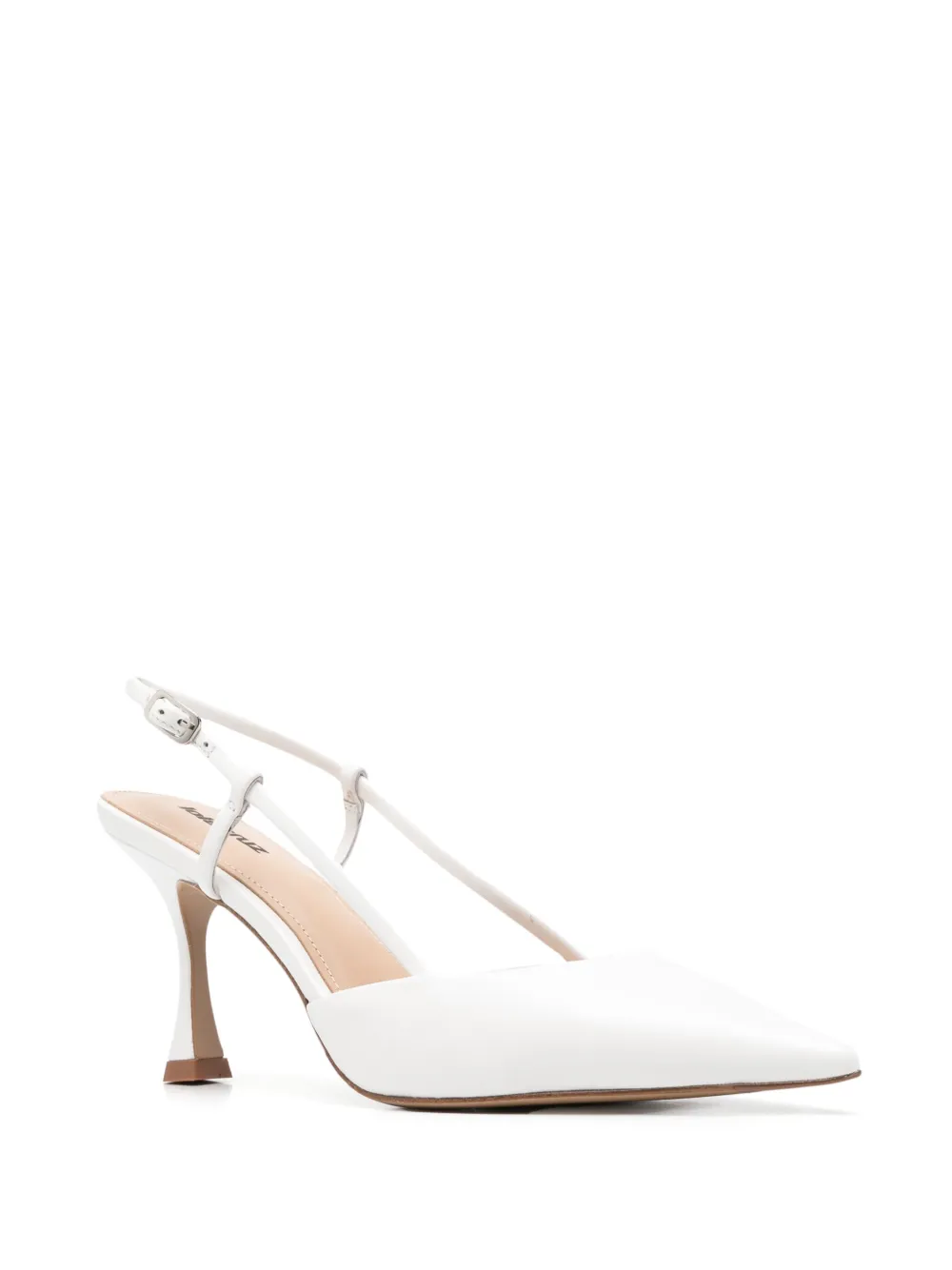 Lola Cruz 75mm Carmen slingback pumps White