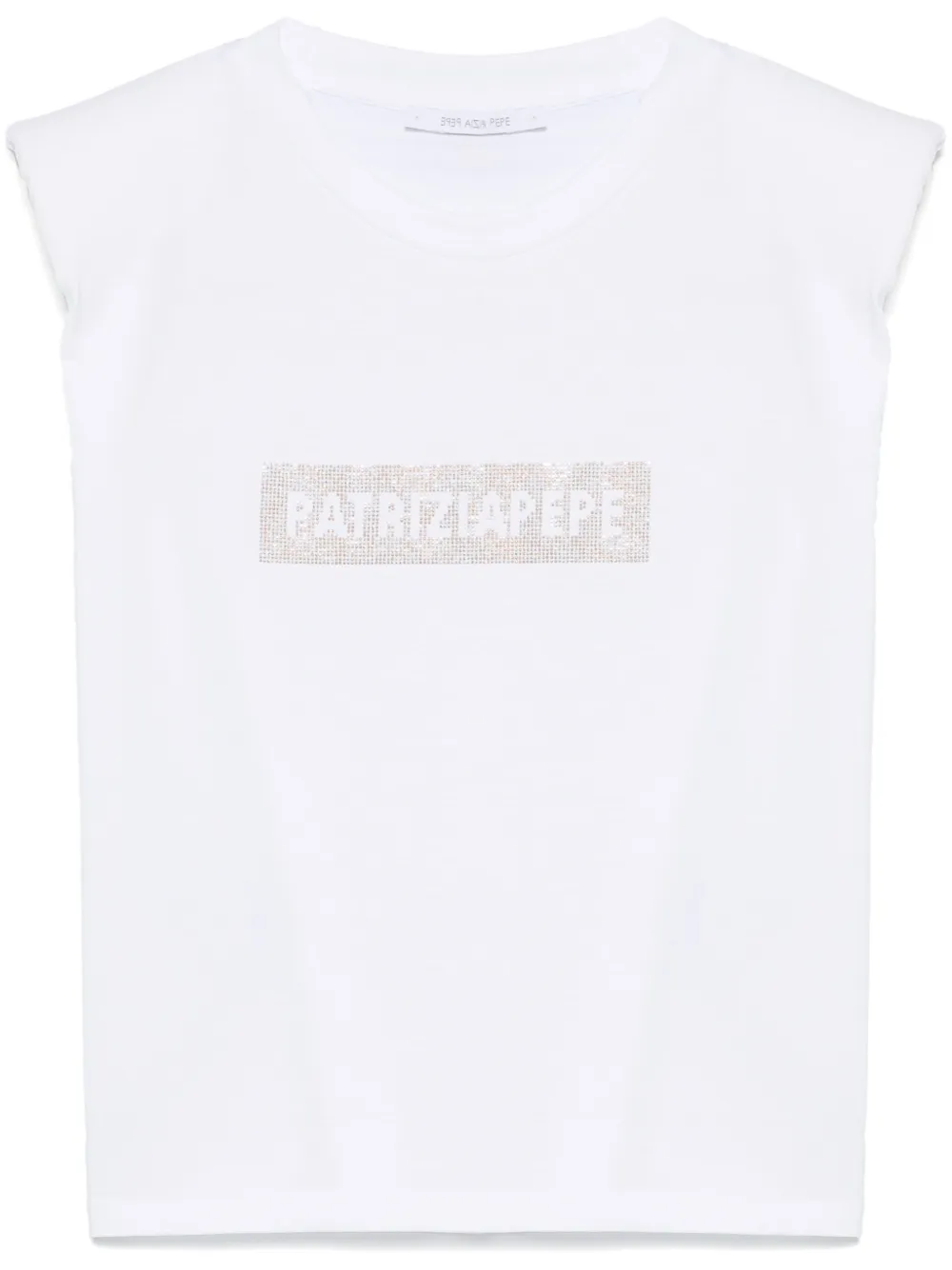 Shop Patrizia Pepe Logo Appliqué Tank Top In White