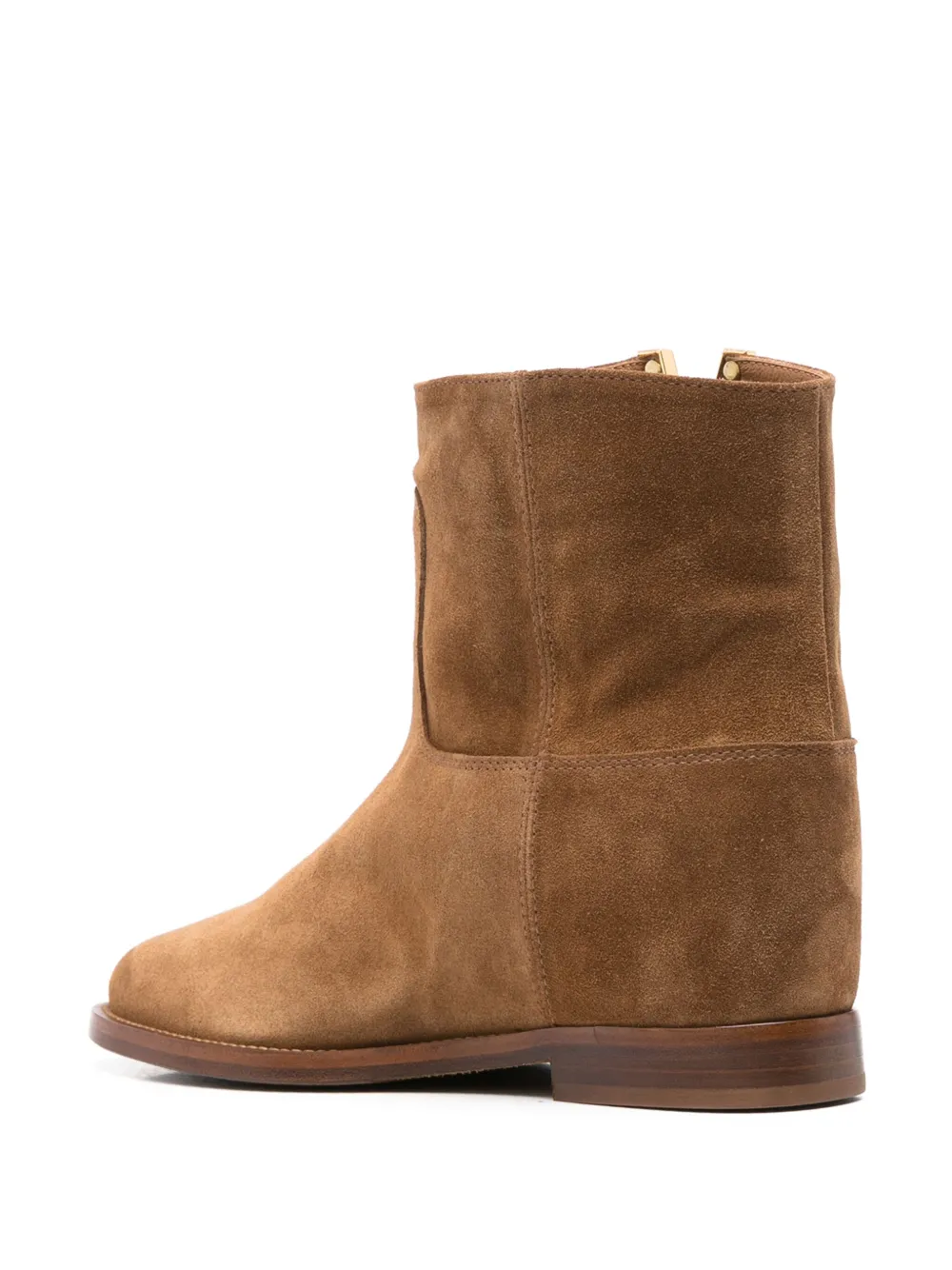 Via Roma 15 logo-plaque suede boots Brown