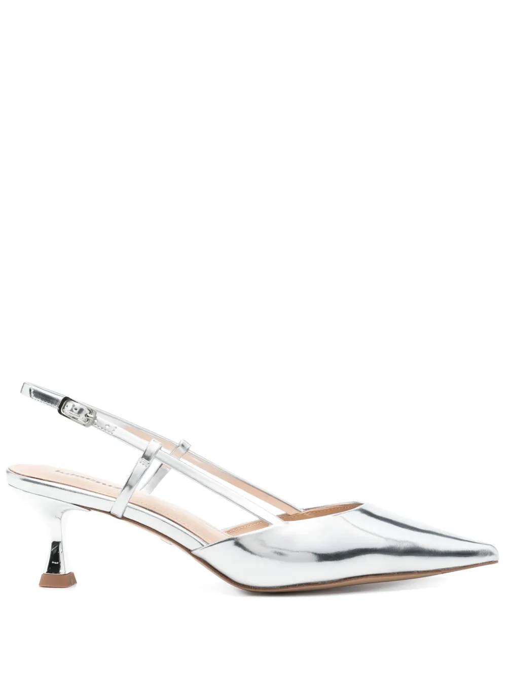 Lola Cruz 50mm metallic pumps Silver