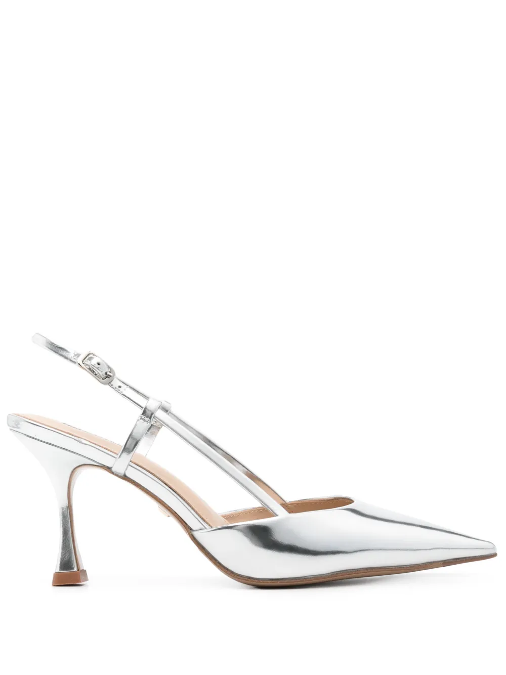 Lola Cruz 70mm Carmen slingback pumps Silver