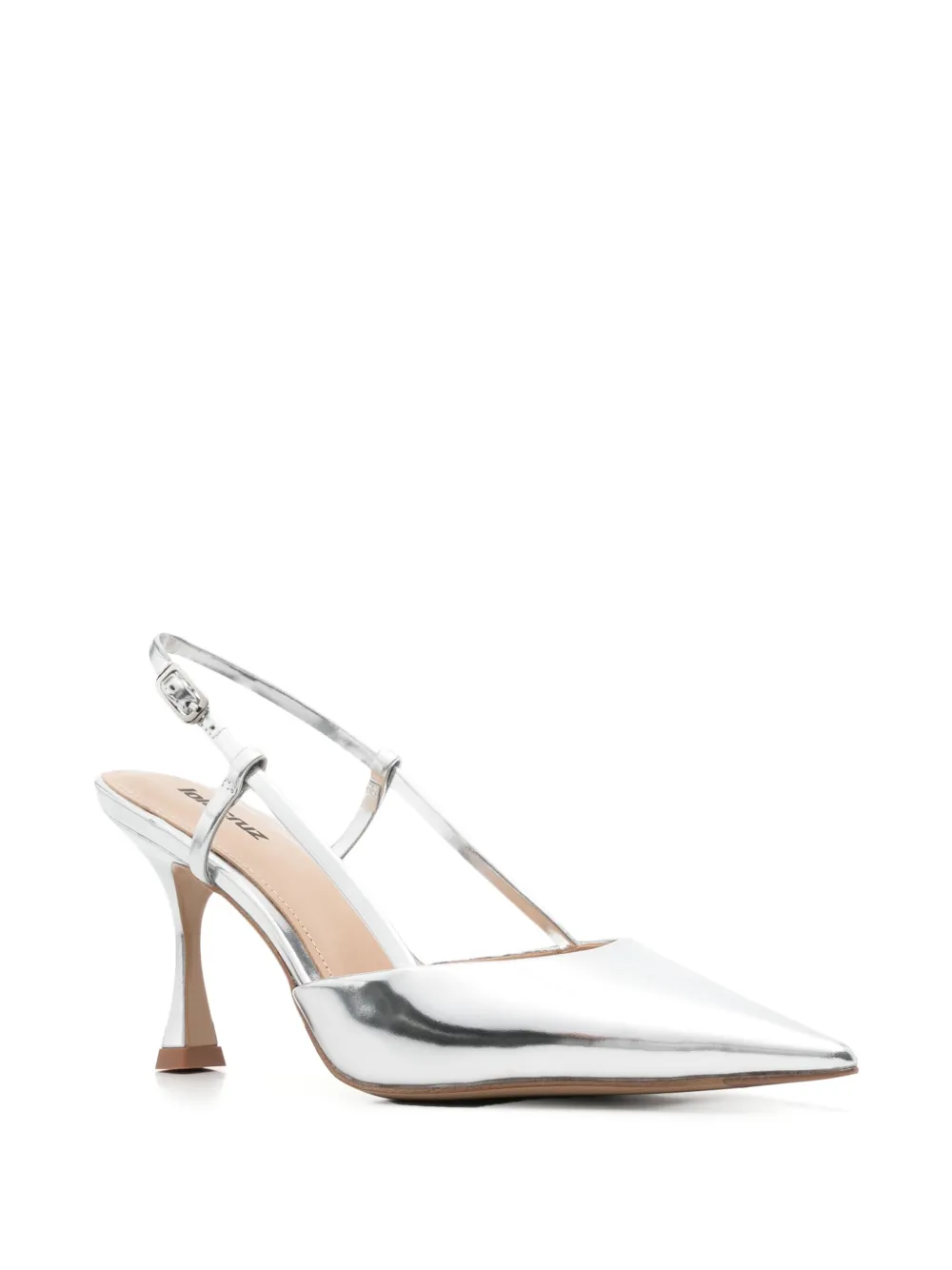 Lola Cruz 70mm Carmen slingback pumps Silver