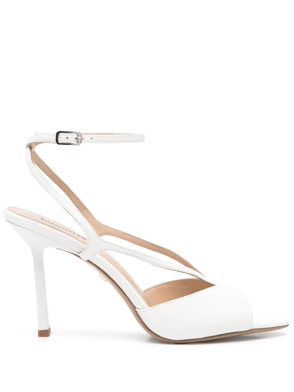 Lola Cruz 95mm Streep sandals White