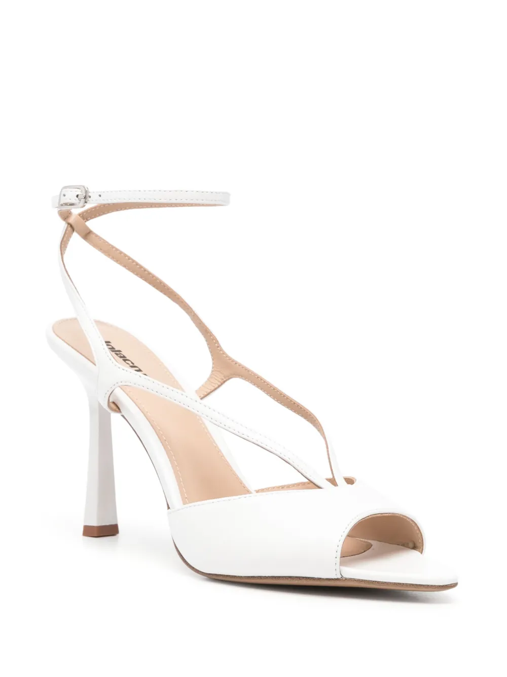 Lola Cruz 95mm Streep sandals White