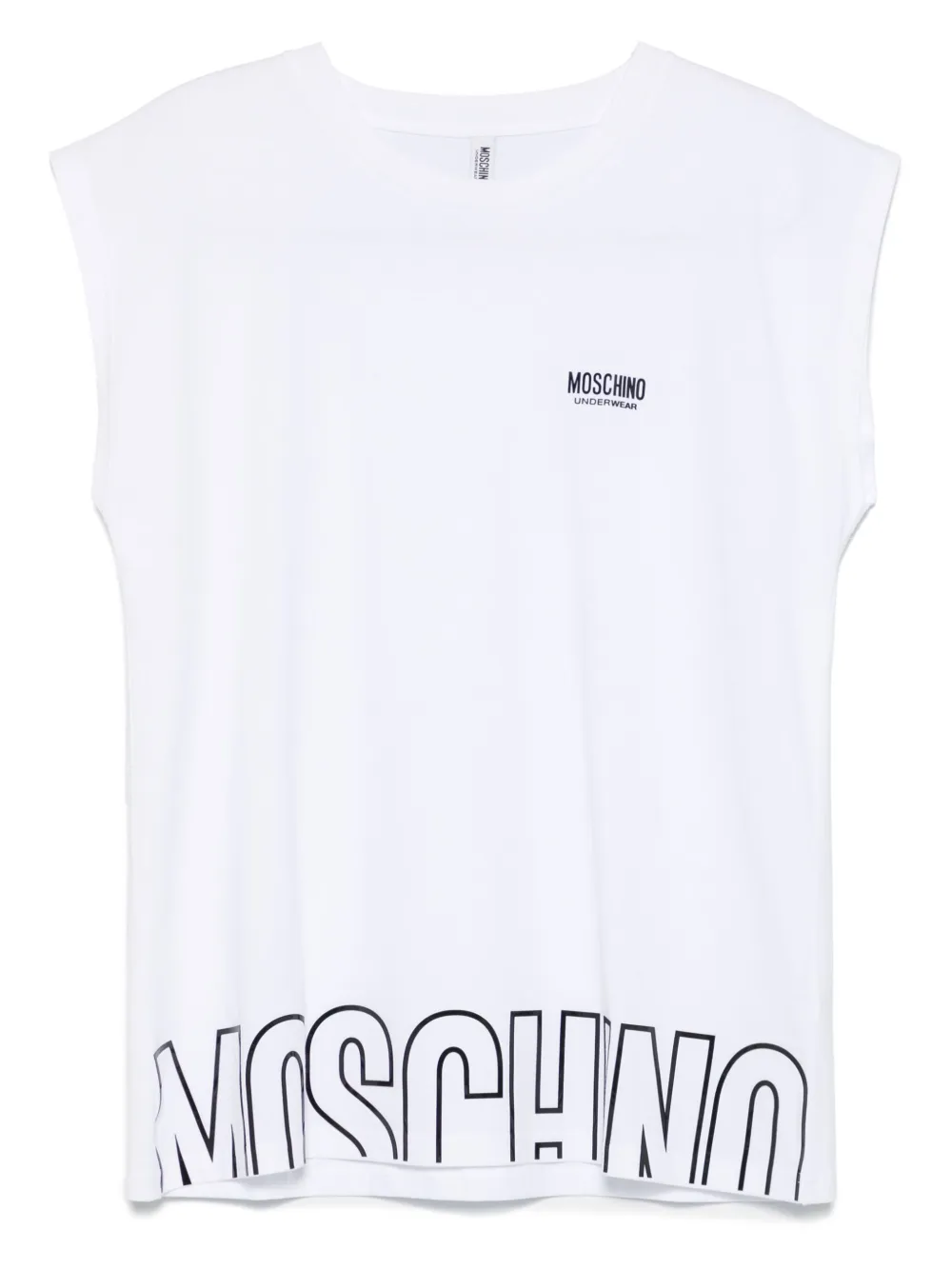 Moschino 로고 프린트 티셔츠 | 화이트 | Image 1