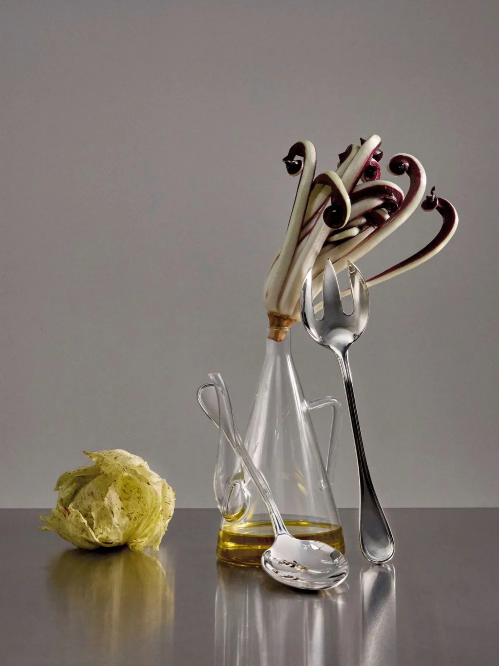 Christofle Albi Salad Serving (set Of Two) In Silver