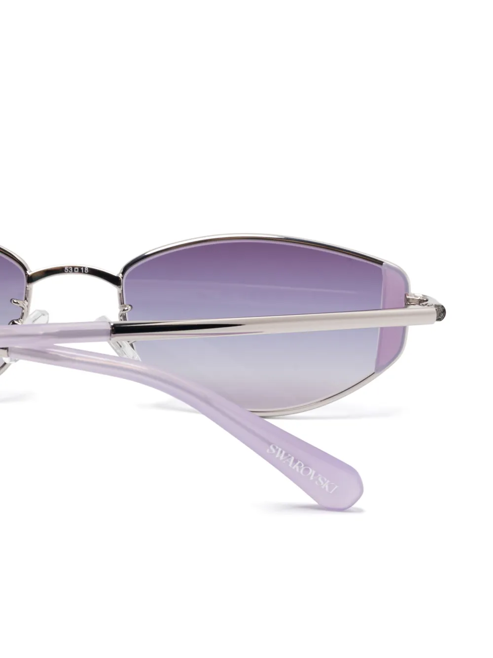 Swarovski Zonnebril met cat-eye montuur Zilver
