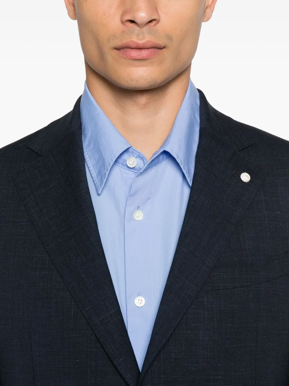 LUIGI BIANCHI MANTOVA Gestreept pak Blauw