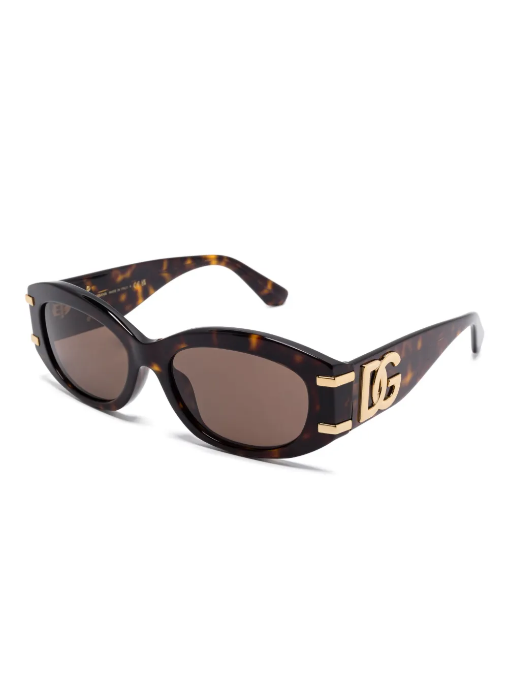 Dolce & Gabbana Eyewear Zonnebril met DG-logoplakkaat - Bruin