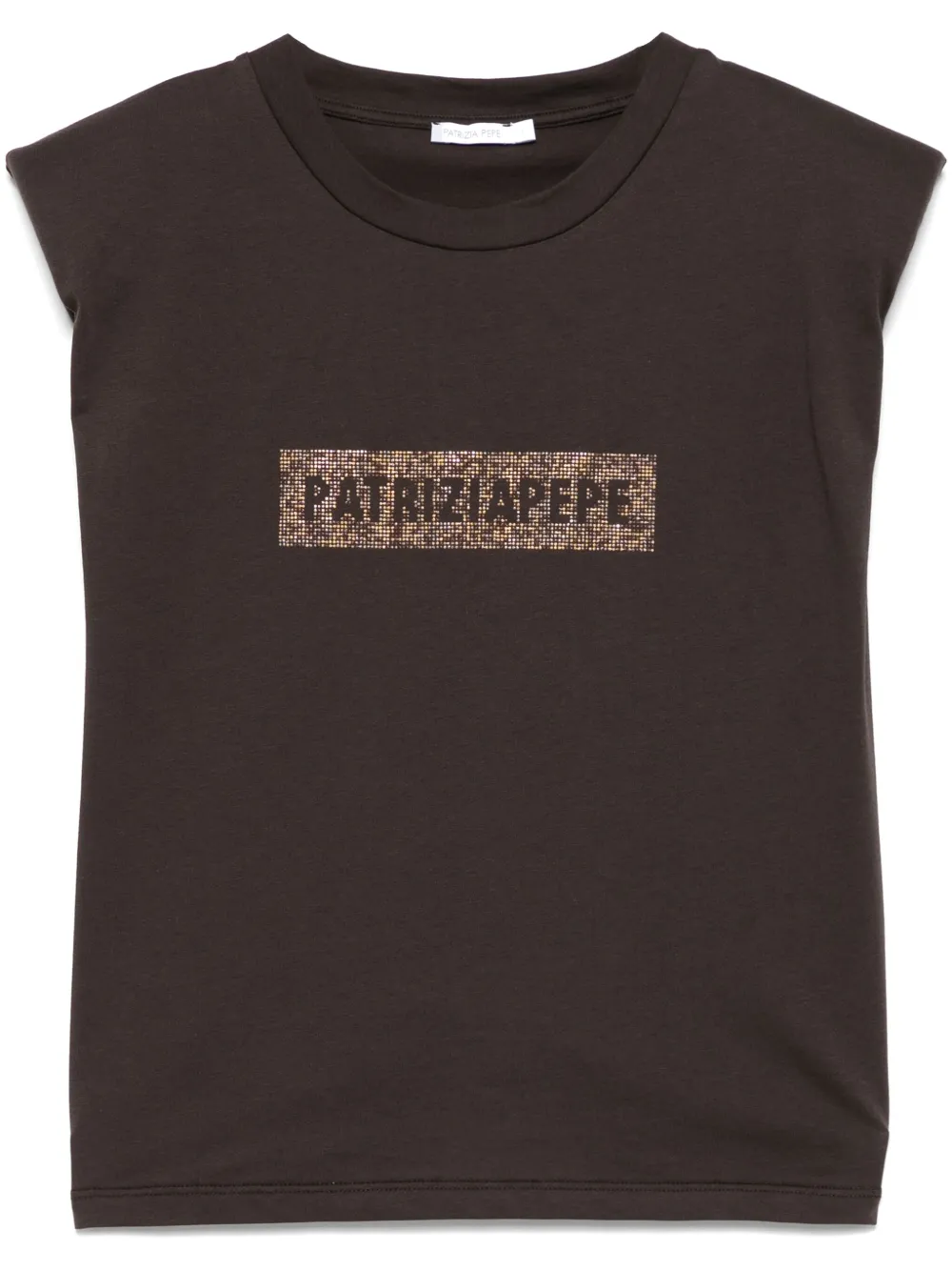 Patrizia Pepe Tanktop met logo-applicatie Bruin