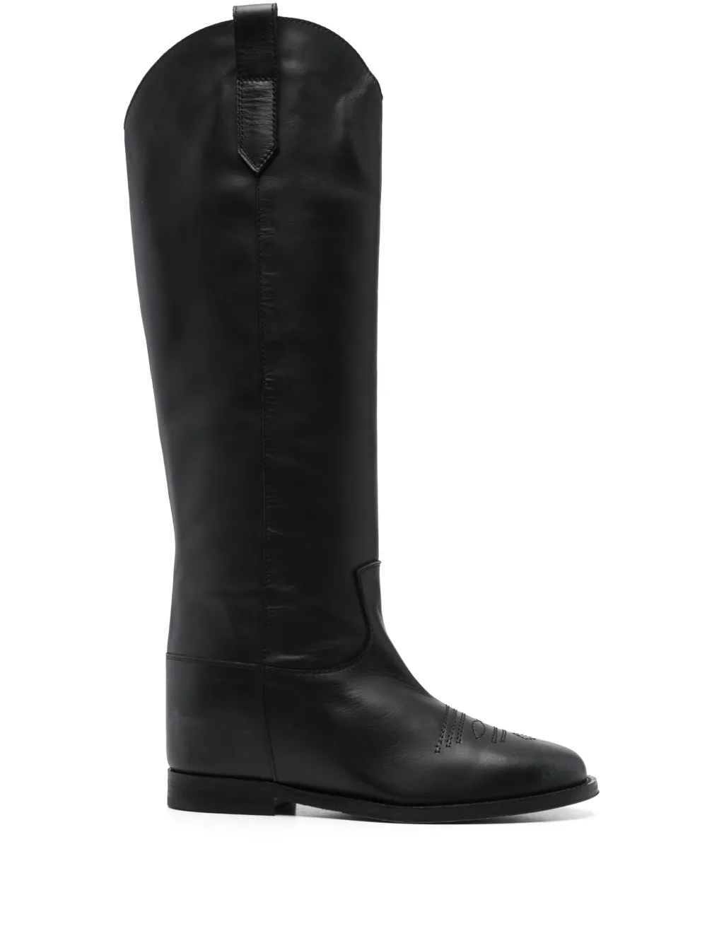 Via Roma 15 leather boots Black