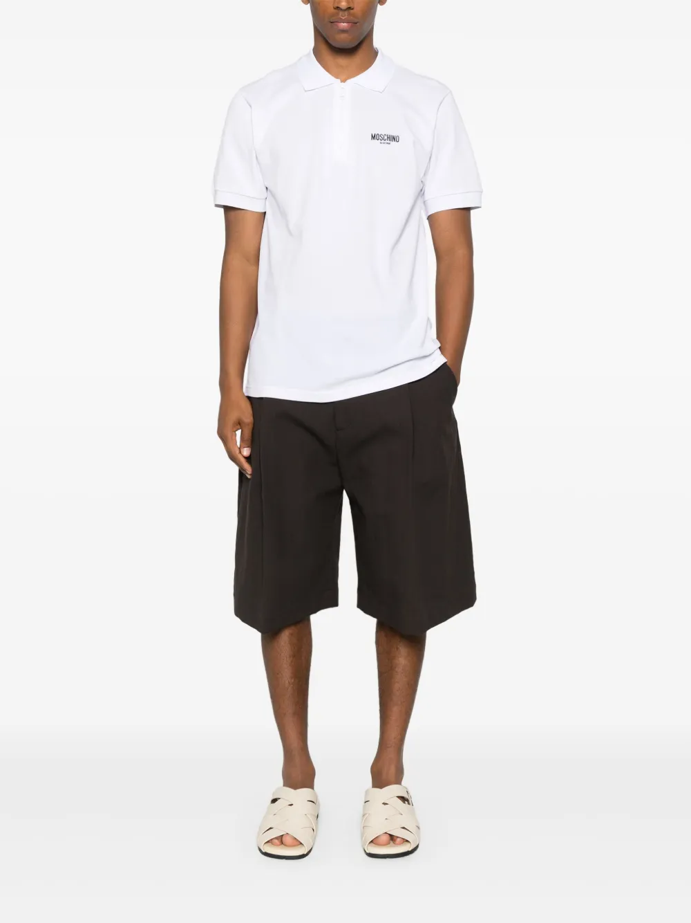 Moschino Poloshirt met logoprint - Wit