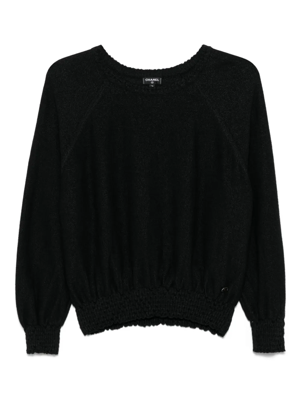 Pre-owned Chanel 2010's Logo-plaque Sweater In Black