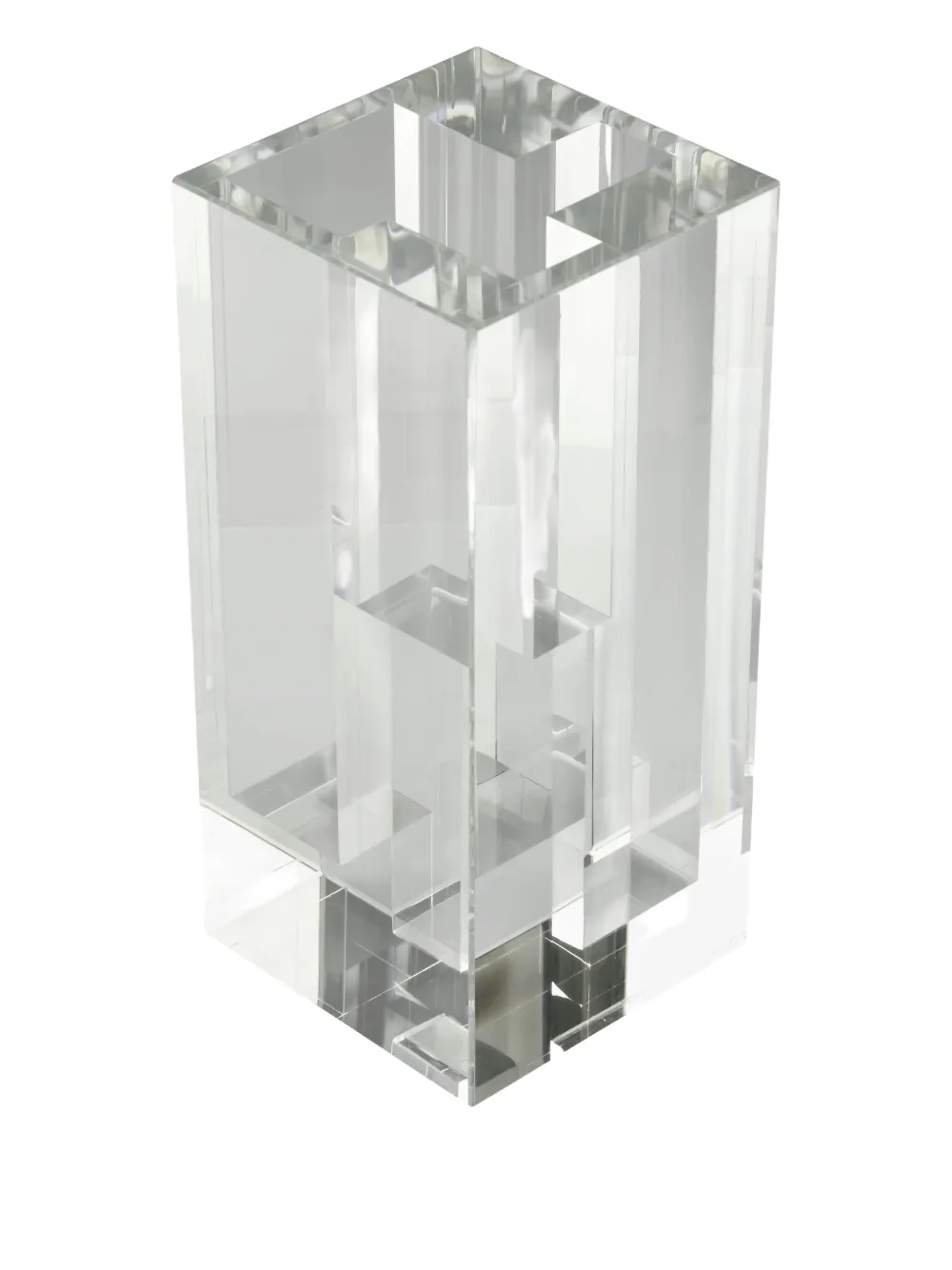 Perspectives Chrome-Base Glass Vase