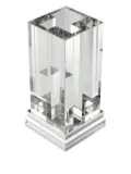 Christofle Perspectives chrome-base glass vase - Transparent and Silver