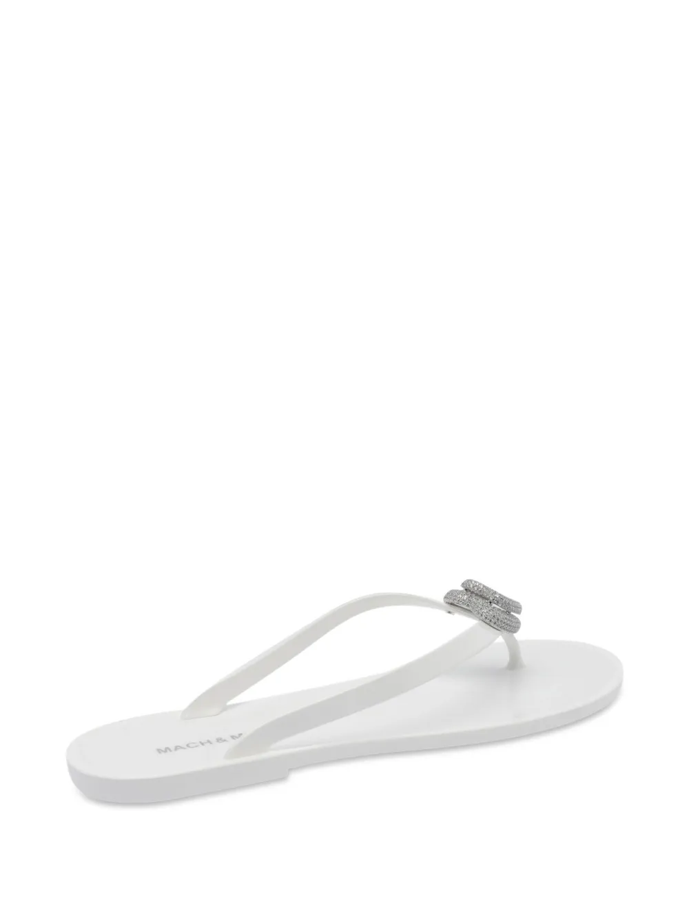 MACH & MACH heart-charm flip flops White